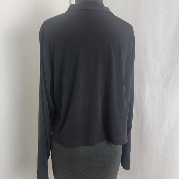 CK Calvin Klein Long Sleeve Women's Sweater Top Black Short Length Size 2X New - Picture 3 of 6
